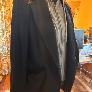 Black Blazer with Gray Inner Layer